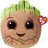 Ty - Marvel Squish a Boos - Cuscino Groot 35 cm - TY39349 - Marrone, Verde - dai 3 anni