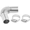 VEVOR Connettore a Gomito per Tubo di Scarico del Riscaldatore Diesel da 25 mm, Connettore per Uscita d'Aria da Parcheggio da 2 kW/5 kW/8 kW, Acciaio Inox, con 2 Fascette Stringitubo