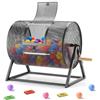 VEVOR Tamburo per Biglietti della Lotteria 410 x 302 mm, Tamburo Girevole per Lotteria con Maniglia Rinforzata Base Triangolare, Capacità 5000 Biglietti o 200 Palline, Colore Nero, per Feste e Giochi