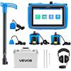 VEVOR Rilevatore di Perdite d'Acqua con 4 Sensori, 1Hz-10000Hz, Localizzatore di Perdite Idrauliche Sotterranee con Touchscreen, 3 Aste di Sscolto, Cuffie, Scheda da 8 GB e Custodia