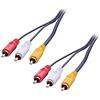 Lindy 35690 Cavo Audio/Video di Qualita, 3 X RCA Maschio a 3 X RCA Maschio, 1 M