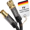 KabelDirekt CableDirect - Cavo satellitare con connettori metallici infrangibili, 2 m (cavo TV/satellitare, adattatore da connettore F a spina antenna, adatto per TV, radio, DVB-T2/DVB-C/DVB-S/DVB-S2)
