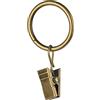 Yrhrol 40 anelli per tende per bastone, in ottone anticato con clip, diametro interno per tende, ganci per bagno, soggiorno e camera degli ospiti (2,5 cm)