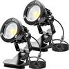 GBKDQQ 2 faretti LED a morsetto con spina e interruttore, IP65, impermeabile, per interni ed esterni, 10 W, con cavo da 1,5 m, per esterni (bianco caldo)