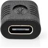 Nedis Adattatore USB-C - USB 3.2 Gen 2 - Presa USB-C - 4K@60Hz - 10 Gbps - Rotondo - Nichelato - Nero - Scatola