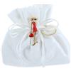 Hervit Creation - Sacchetto in Velluto Bianco Elegante, 15x7x16 cm