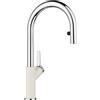 BLANCO CARENA-S Vario bianco/cromato | alta pressione | con tubo estraibile | cambio di getto trasparente in getto doccia | cartuccia ceramica | qualità sicura dell'acqua e risparmio idrico