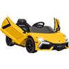 AIYAPLAY Auto elettrica 12V con licenza Lamborghini Revue veicolo elettrico telecomando velocità 3-5 km/h per bambini da 3 a 5 anni giallo | Aosom Italy