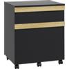 Vinsetto Caisson da ufficio con ruote con 2 cassetti scorrevoli porta documenti 48 x 40 x 59,5 cm nero | Aosom Italy