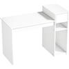 HOMCOM Scrivania per Studio e Scrittura con Cassetto e Scaffali, 108x50x82 cm, Bianco | Aosom Italy