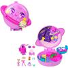 Polly Pocket - Cofanetto Polly Planet, set portatile a forma di pianeta con una microbambola, un amico cucciolo e 10 accessori a tema inclusi, giocattolo per bambini, 4+ anni, JCB18