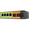 SICSOLINK Switch Ethernet a 6 porte 2,5 G, 4 porte da 2,5 GB con 2 SFP Uplink da 10 GB, non gestito, Plug & Play, montaggio a parete/desktop, design in metallo senza ventole, compatibile con rete