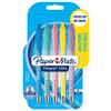 Paper Mate Flexgrip Ultra penna a sfera a scatto | punta media (1 mm) | blu | colori pastello | confezione da 5