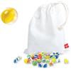 Hape Quadrilla - Biglie da gara | 50 biglie di vetro colorate in sacchetto di cotone per gioco dai 4 anni in su