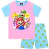 Super Mario Bros. SUPER MARIO Pigiama Corto per Ragazze Set Pigiama per Bambini Rosa e Blu 3-4 Anni