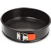 Le Creuset Tortiera Antiaderente Apribile, Rotonda, Diameter 26 cm, Resistente alle Sostanze Acide, Finitura in Acciaio al Carbonio, Antracite,Arancio, 94101800000000