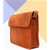 Fatto a mano Uomo Borsa Tracolla Portadocumenti In Vera Pelle Vintage Invecchiata 16" Marrone