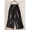 Pure Pantaloni lunghi donna 100% rayon nero vita alta con tasca abbigliamento...
