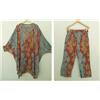 Pure Set Co-Ord 100% seta, stile caftano Kurta con pantaloni 2 pezzi loungewear...