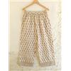 Pure Pantaloni lunghi da donna 100% puro cotone boho beige, abbigliamento casual...
