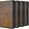 Jan Nowak Set di 4 Armadio da Ufficio C001 Archivio per Officina in Metallo Verniciato a polvere Chiudibile 195 cm x 90 cm x 40 cm (Antracite-Aspetto Legno)