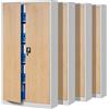 Jan Nowak Set di 4 Armadio da Ufficio C001 Archivio per Officina in Metallo Verniciato a polvere Chiudibile 185 cm x 90 cm x 40 cm (Bianco-Aspetto Legno)