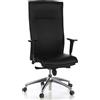 HJH Office 600000 Sedia direzionale MURANO 20 Leather Black Sedia da ufficio, schienale alto, braccioli regolabili