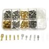 Telituny Kit di terminali per cavi, 6,3 mm, 4,8 mm, 2,8 mm, maschio femmina, 150 pezzi, non isolati, misti, connettori a crimpare per auto, moto, bici, terminali elettrici con isolamento