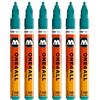 Molotow ONE4ALL 127hs # 225 marcatore, confezione da pezzi, 2 mm 2 mm Laguna Blu, 6 pezzi