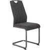 Hela Tische, Christina 1 sedia cantilever, con rivestimento vintage di colore grigio antracite, struttura quadrata grigia, schienale dotato di impugnatura, portata da 120 kg