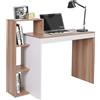 BAKAJI Scrivania Libreria 4 Ripiani Tavolo Porta Pc Computer Legno Casa Ufficio Noce