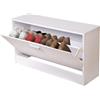 BAKAJI Mobile Mobiletto Scarpiera Salvaspazio Bianca Dimensioni 90.5x46x12.5 cm
