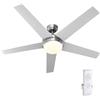 BAKAJI Ventilatore da Soffitto 5 Pale Legno con Lampada Luce LED e Telecomando 132cm