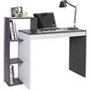 BAKAJI Scrivania Libreria 4 Ripiani Tavolo Porta Pc Computer Legno Casa Ufficio Grigio