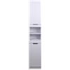 Shally Dogan Mobile a Colonna Bianco Armadietto Salvaspazio Stretto Libreria Bagno 32x34x188cm