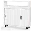 Shally Dogan Mobiletto Bagno 4 Ruote e Ante Scorrevoli Carrello Salvaspazio Stretto Multiuso