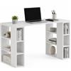 Shally Dogan Scrivania Tavolo 6 Scomparti Laterali Legno Bianco 60 x 140 x 75Hcm Ufficio Casa