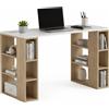 BAKAJI Scrivania Libreria 6 Ripiani Tavolo Porta Pc Computer Legno Casa Ufficio Quercia