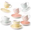 Tognana Confezione 6 Tazze Tazzine da Caffè con Piattino Capacità 80ml 11x6 cm