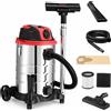 BAKAJI Aspiratore Solidi e Liquidi da 30 L 1200 W Acciaio con Filtro HEPA e Soffiante