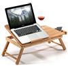 BAKAJI Tavolino Vassoio Letto Divano Porta Notebook Pc Tablet Pieghevole in Legno Bambu