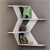 BAKAJI Libreria Scaffale Mensole Parete Angolare Moderna 4 Ripiani Angolo Bianco Legno