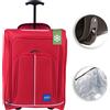 ENRICO COVERI Trolley Frigo da Viaggio Valigia Morbida Bagaglio a Mano Rosso 30x20x50cm
