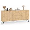 Shally Dogan Madia con 6 Ante Credenza Design Geometrico Moderno in Legno 184x77 cm Quercia