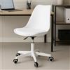 Shally Dogan Sedia da Ufficio Full Bianco Poltrona da Studio e Casa Ergonomica con Ruote