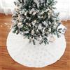 BAKAJI Tappeto Gonna Copertura Base Albero di Natale 80cm Peluche Fiocco di Neve Silver