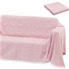 BAKAJI Coperta Copri Divano Piedi Letto Multiuso 230x290cm Fantastia Stelle Rosa