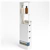 BAKAJI Mobile Bagno Alto Salvaspazio in Legno con 3 Cassetti e 2 Ripiani 33x15x136cm