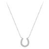 IMINI Delicata collana con ciondolo a forma di ferro di cavallo in argento Sterling 925 con zirconia cubica, per donne e ragazze, con cristalli trasparenti portafortuna, girocollo regolabile a forma