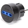 Marchi Vari B20102R6E - Adattatore italiano, 1 a 1, 16A, con spina S30, nero